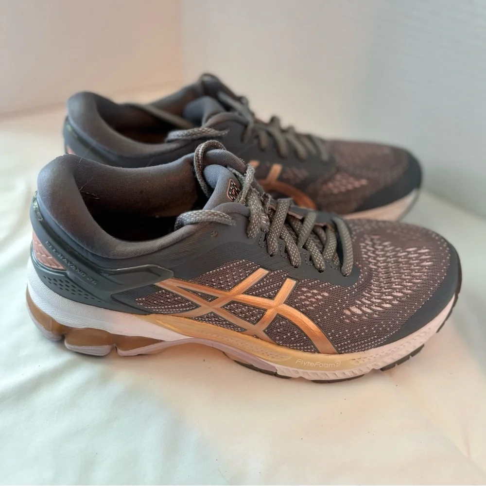 Asics Gel-Kayano 26 Gray Running Shoes